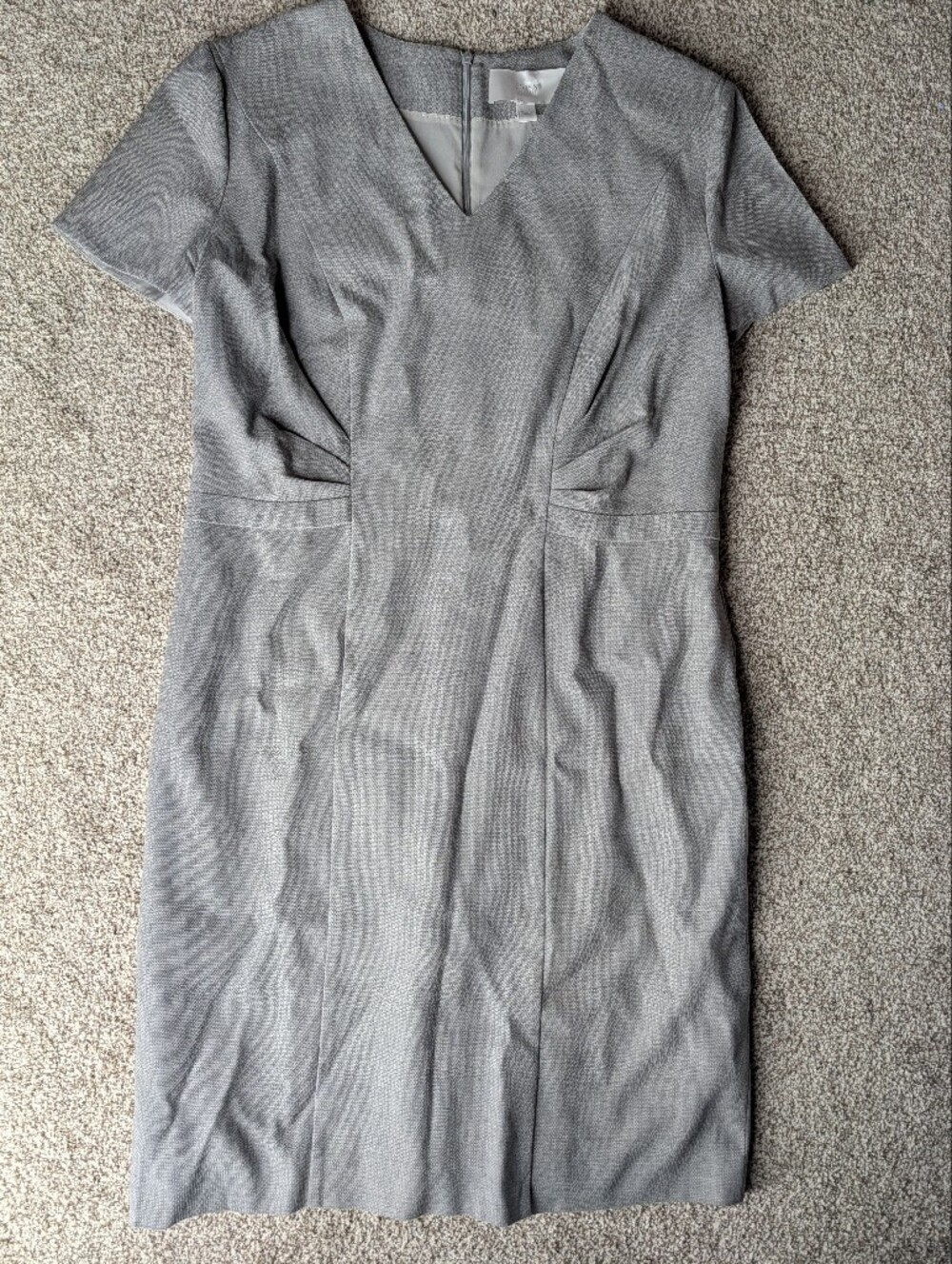 Hugo Boss Deshina 100% Virgin Wool Sheath Dress Gray Office Luxury - Picture 9 of 9
